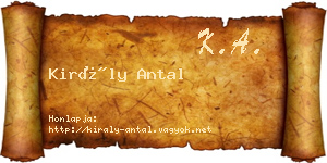 Király Antal névjegykártya